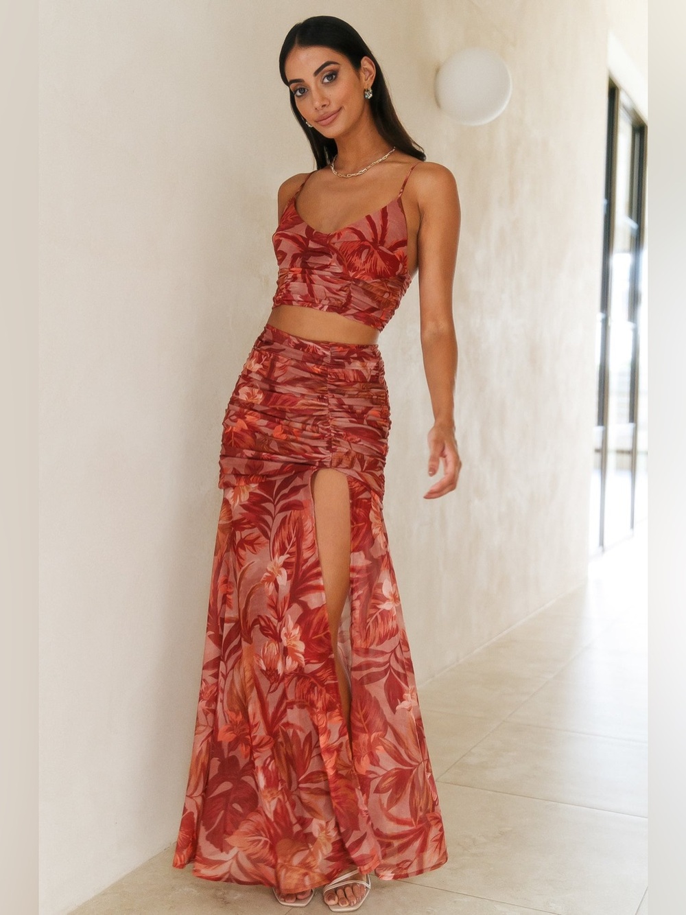 Runaway The Label  Capricorn Floral Maxi Skirt Size Xs New Vacation Party Sexy